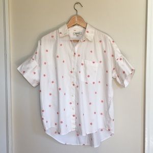Madewell Courier Shirt in Embroidered Daisy Print